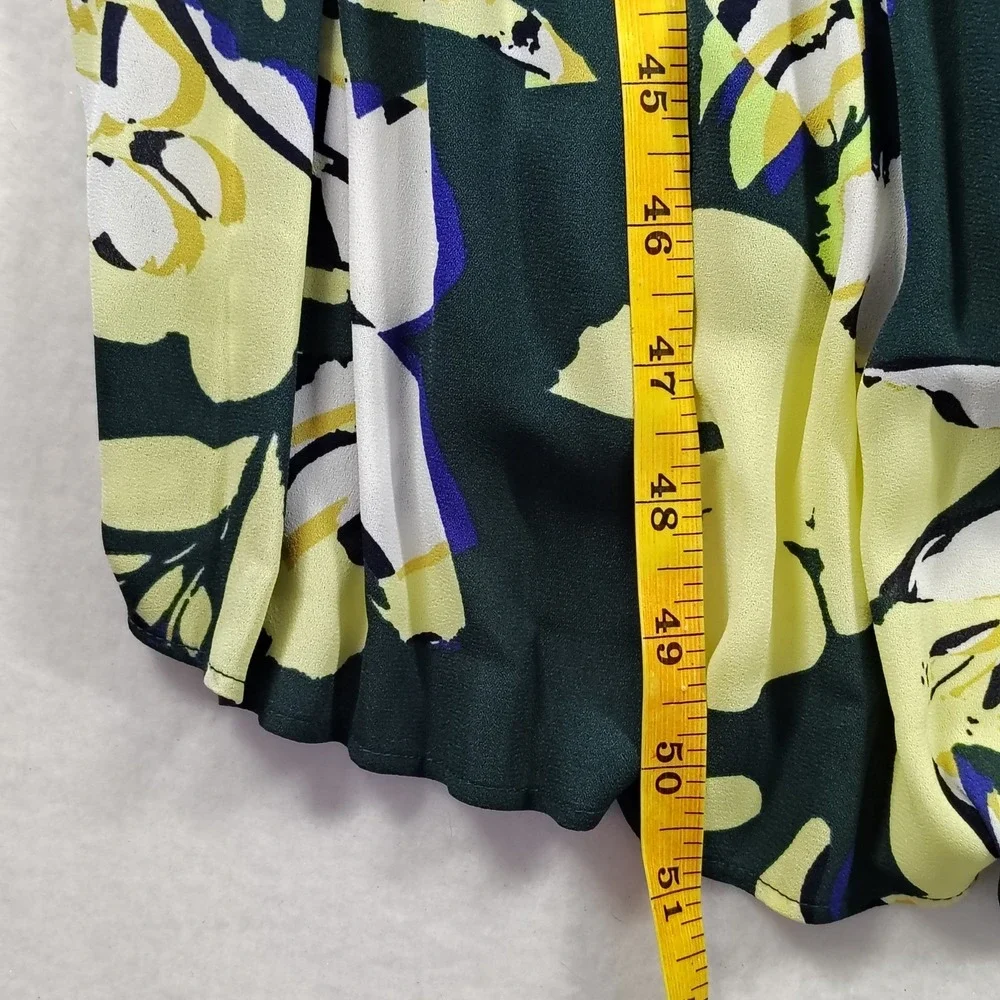 Halogen Green Floral‎ Micro Pleated Sleeveless Midi Dress XL Petite NWT